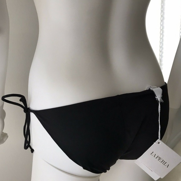 La Perla Bottom Bikini Swimsuit Black & Gold 10 - Picture 8 of 9
